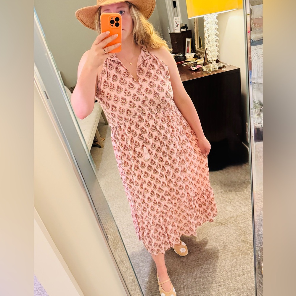 Roller Rabbit Pink and Gold Patterned Dress